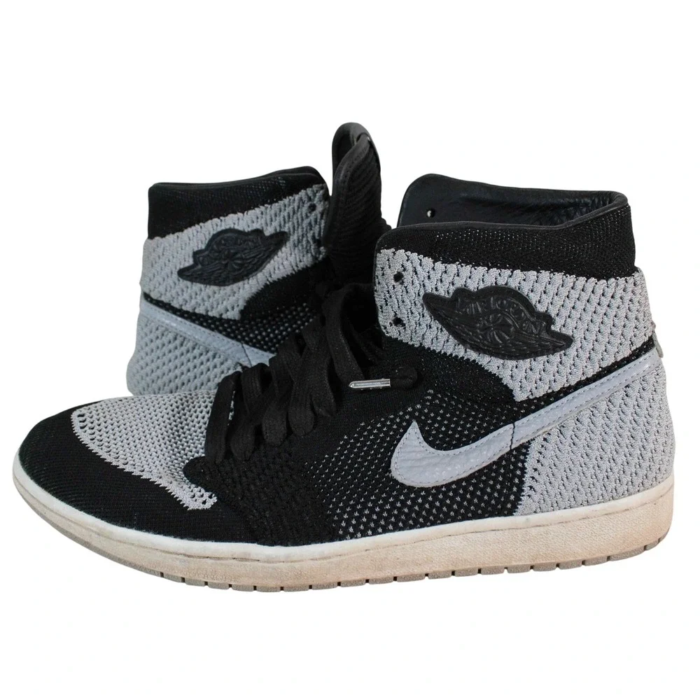 Air Jordan 1 Retro High Flyknit Shadow Black‎ Wolf Grey 919704-003 Mens 10.5